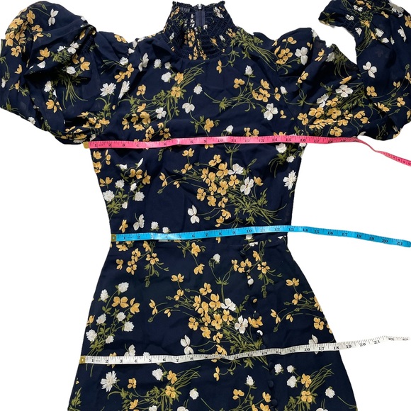 Reformation Stevi shirred floral-print georgette midi dress Gemini - Picture 12 of 16